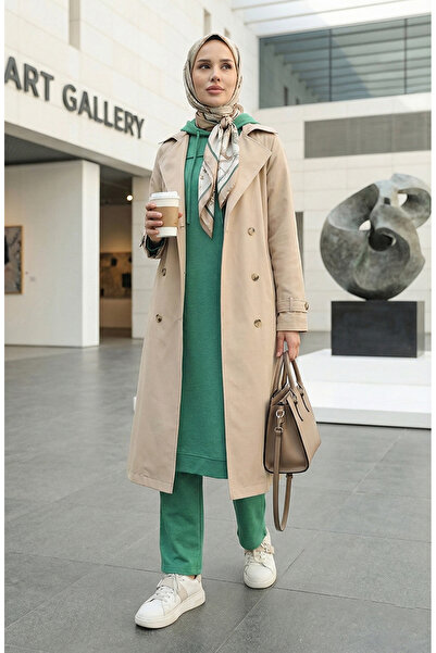 sefamerve Grünes Trainingsanzug-Set mit zwei Fäden – 3034-10