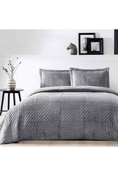 Taç Alvin Double Bedspread Set Anthracite