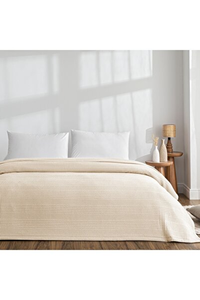 Taç Monet Cotton Single Person Pike Cream Color