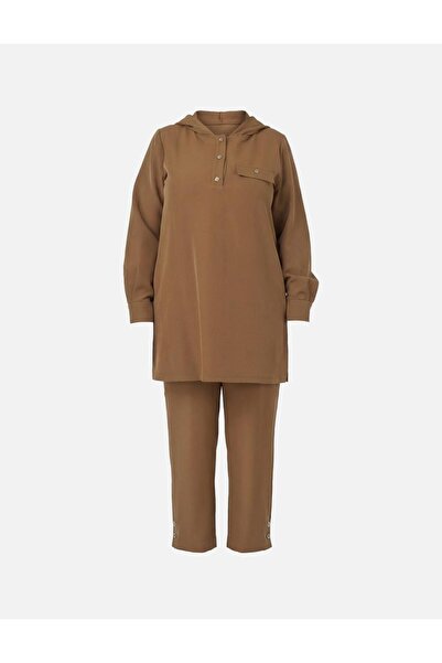 Kayra Casual Cut Double Suit with Flap Pockets Dark Olive