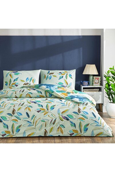 Taç طقم غطاء لحاف فردي من Taç Lıora Ranforce باللون الأخضر