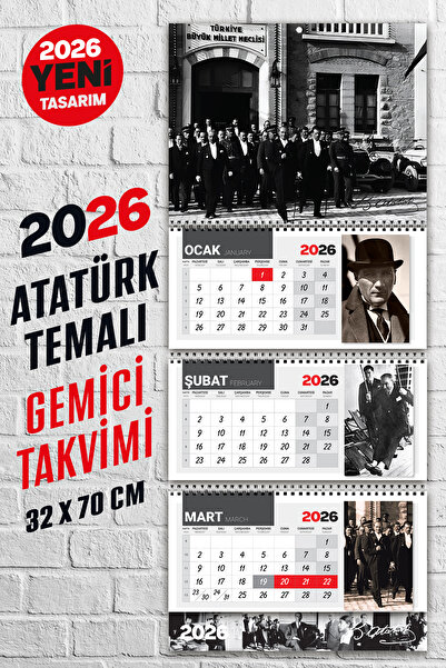 t tuğset etiket 2025 Gemici Atatürk Takvimi (YENİ 2025 YILI)Göstergeli-T1109