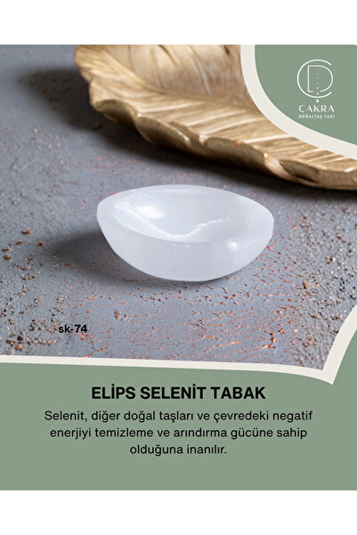 ÇAKRA DOĞAL TAŞ Elips Selenit Tabak no.1