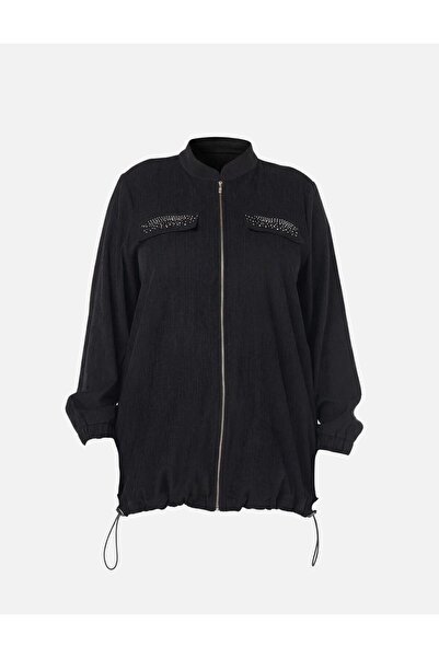 Kayra Sweatshirt with Cap Pocket Detail Black