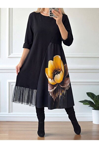 GLAMSI Rochie elegantă fantezie cu detalii 3D și dantelă