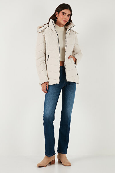 Lela Quilted Slim Fit Detachable Hooded Coat Coat 497Mara