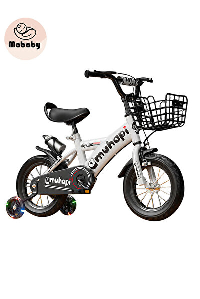 Ma Baby دراجة مقاس 14 بوصة للأطفال والأولاد والبنات، مع عجلات مساعدة وامضة وس...