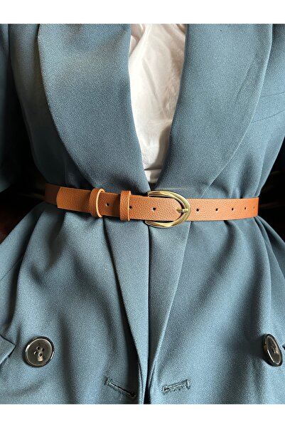 LİA KEMER Lust Curea cu cataramă aurie pentru femei cu model clasic Curea pen...