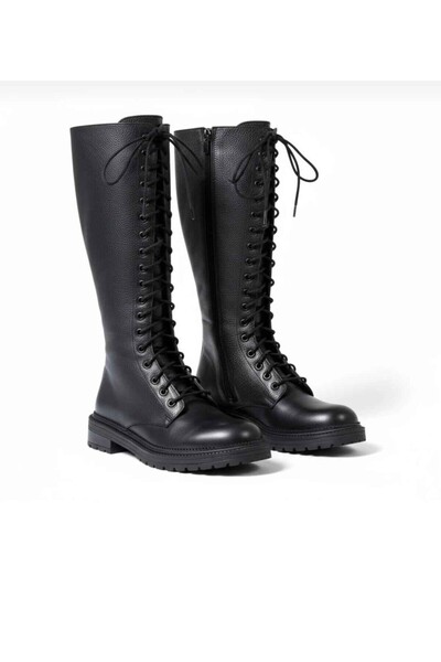 Laura حذاء نسائي من الجلد الطبيعي نوفا باللون الأسود