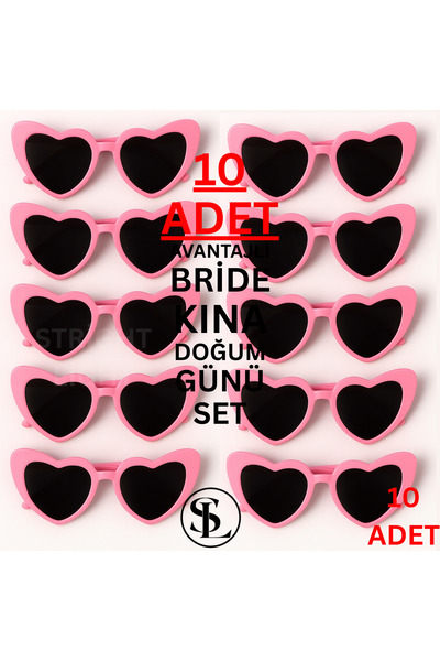 Straight Light Hearted Bride Bridesmaid Sunglasses Set of 10 Pink Wedding Eng...