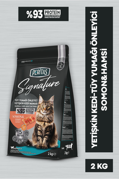 PERİTAS Signature Somonlu Yetişkin Tüy Yumağı Önleyici Kedi Maması 2 KG