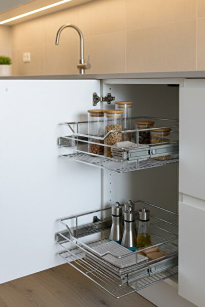 YILDIZ AKSESUAR TR درج فاخر للخزانة مع فرامل تلسكوبية مقاس 46.4 سم