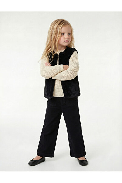 Koton بنطلون واسع الساق من القطن المخملي مع تفاصيل جيوب