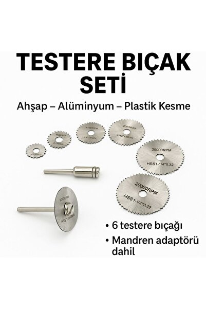 MertTools 7 Parça Mini Testere Bıçak Seti | Ahşap – Alüminyum – Plastik Kesme | Dremel Uyumlu