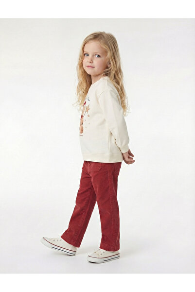 Koton Памучни панталони с джобове и широки крачоли от кадифе