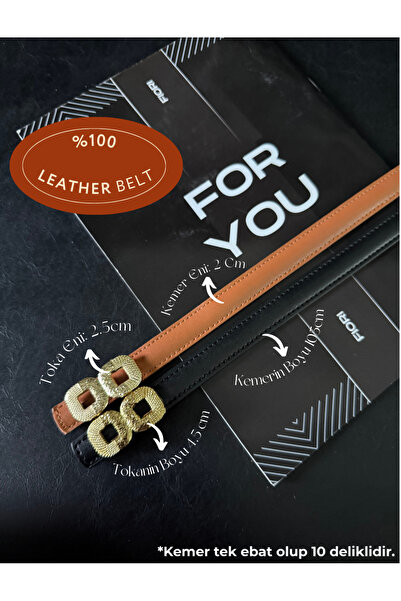 Fiori Pachet de 2 curele subțiri pentru femei din piele naturală bombată, cu ...