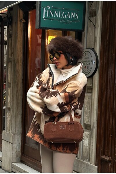 MEECY Half Zipper Oversized Plush Sweatshirt