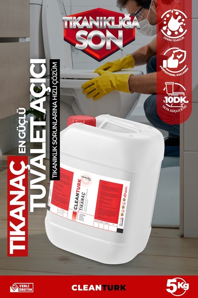 CleanTurk Tıkanaç Tuvalet Tıkanıklığı Açıcı | Asidik Güçle Hızlı Ve Etkili Ka...