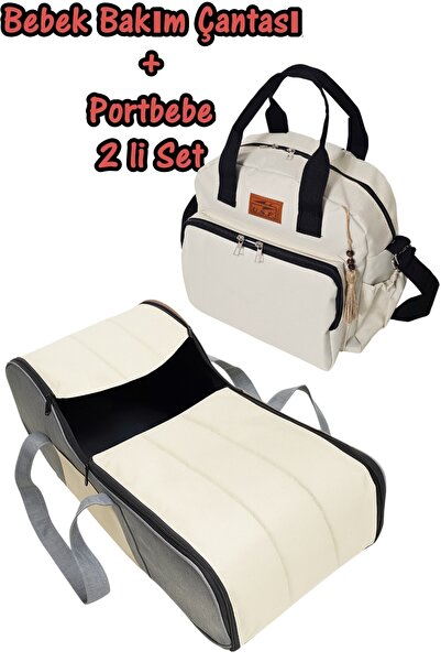 USF Portbebe Ana Kucağı Puset Bebek Taşıma Anne Bebek Bakım Sırt omuz Çantası 2 li Set
