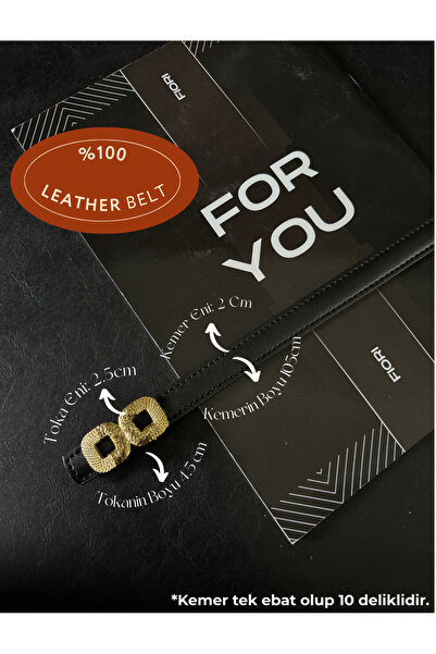 Fiori Curea subțire pentru femei din piele naturală, cu cataramă lungă argint...