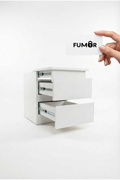 Fumor NFC Kartlı Raylı Gizli Bölmeli MDF Komodin (Kurulu Teslim)