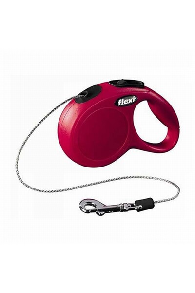 Flexi New Classic Automatic Rope Dog Walking Leash Medium 5 Mt Red