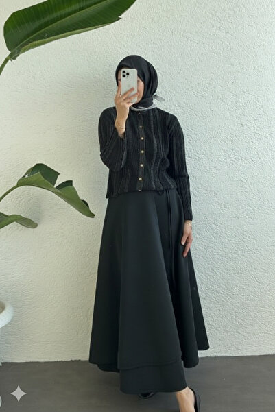 CNG MODA تنورة من قماش السكوبا مع ربطة عنق