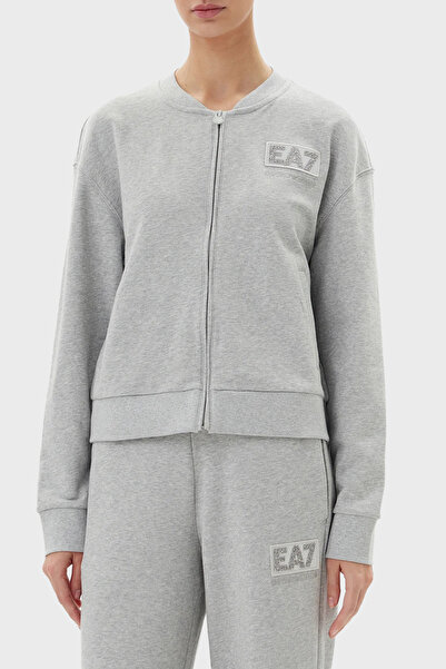 EA7 Logolu Streç Pamuklu Regular Fit Kolej Yaka Sweat SWEAT 7W000178 AF12473 O8002