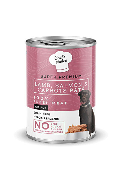 Chef's Choice Kuzu Somon Havuçlu Tahılsız Köpek Yaş Maması 400 Gr