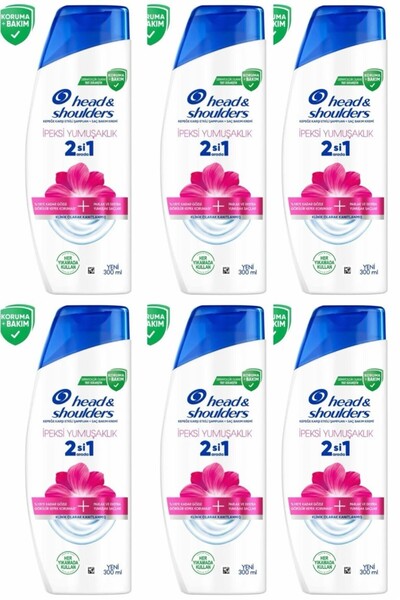 Head & Shoulders 2'si 1 Arada Ipeksi Yumuşaklık Şampuan X 6 Adet