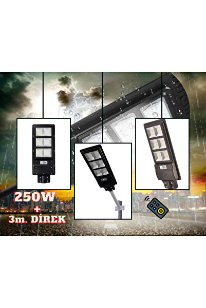 Cata Tekno Solar Güneş Enerjili Bahçe Aydınlatma Direği 250w Solar Sokak Lambası