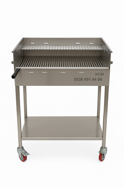 Kaan Coşkun Metal 40X75 TAM ÇUBUK IZGARALI ARA RAFLI KROM MANGAL