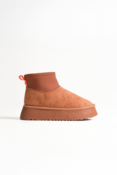 TRENDELLA Nadia Women's Tan Winter Fur Lined Thick Sole Boots