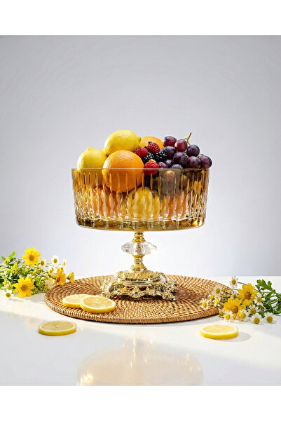 AKDEN STORE وعاء زجاجي للديكور الكريستالي، وعاء عرض، وعاء سلطة