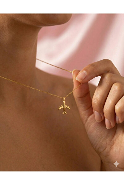 Aktemur Silver 925 Ayar Gümüş Minimal Uçak Kolye