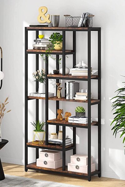 TOLIAHOME 7 Katlı Metal Kitaplık Aksesuar Rafı Çok Amaçlı Raf