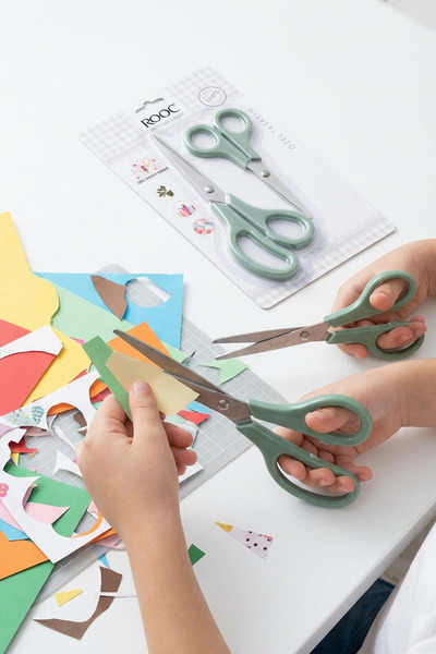 Rooc 2'li Çok Amaçlı Makas Seti – Küçük Boy Yeşil, 14.5 Cm