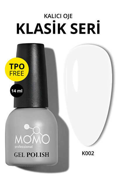 MOMO professional Kalıcı Oje K002, Kireç Beyazı, 14 ml, TPO- FREE