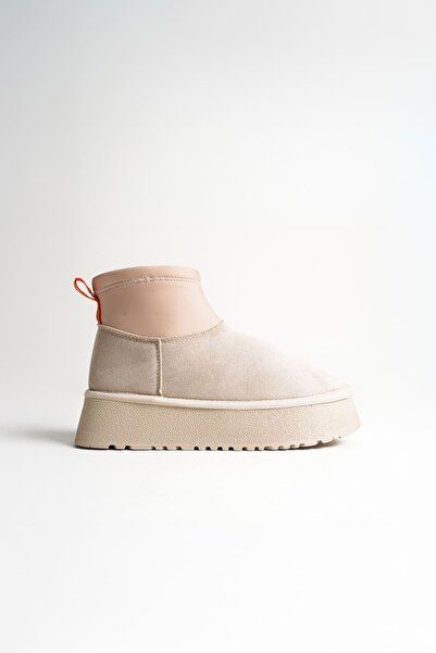 TRENDELLA Nadia women's beige winter boots with fur inside and thick sole