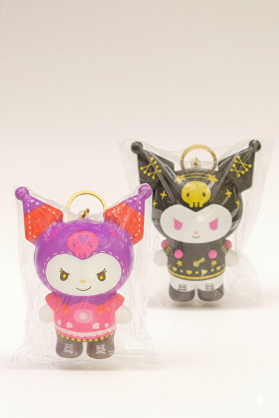 Srctech Sukuşi Kuromi Figürlü Yumuşak 2'li Anahtarlık - 8 CM Yeni Model