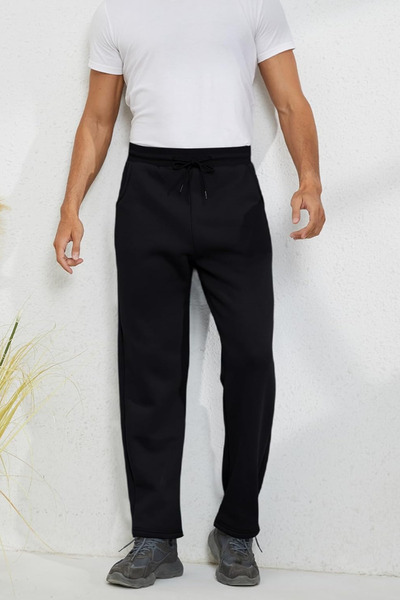 GHASSY CO Erkek Ultra Termal Kışlık Sherpa Astarlı Aktif Koşu Normal Paça Jogger Eşofman Altı