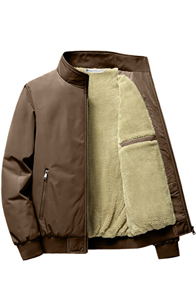 GHASSY CO. Ghassy Co Men's Water Repellent Plush Lined Ultra Heat Insulated Stand Collar Coat