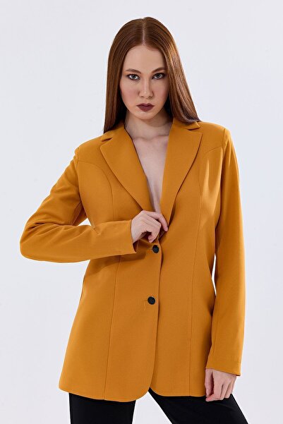 Sense Safran Scuba Crepe Jacket - Buttoned and Lined, Ckt35446