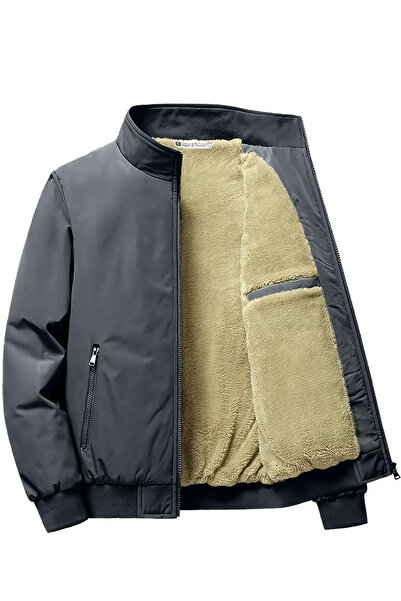 GHASSY CO. Ghassy Co Men's Water Repellent Plush Lined Ultra Heat Insulated Stand Collar Coat