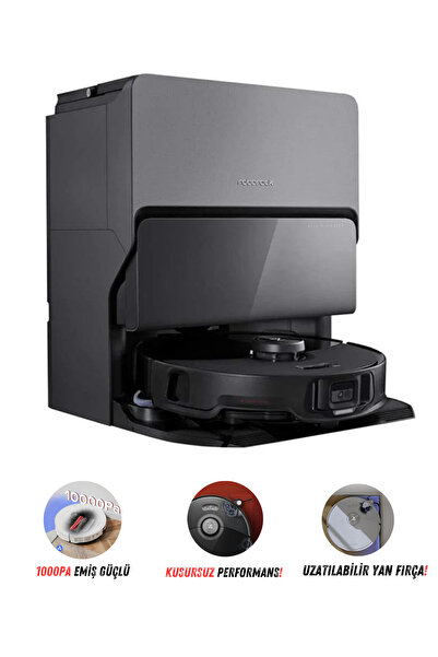 Roborock 10000PA Emiş Gücü Robot Süpürge ve Paspas | Akıllı Kir Algılama | Kendini Temizleme + Tiftik Cihazı