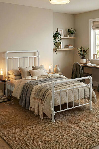 Unimet Odin Tek Kişilik Metal Karyola | Sallanmaz | Gıcırdamaz | Konik Geçme ...