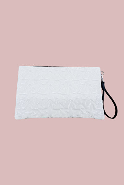 Ecrou White Portfolio Bag with Star Pattern