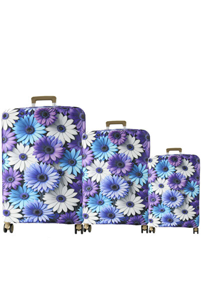 MY SARACİYE (My # 145 Purple Flowers) Case Set for Suitcases (Cabin, Medium and Large)