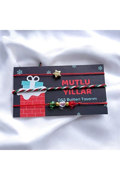 Chic Charms 3 lü Yeniyıl yılbaşı doğum günü şans bilekliği kartı