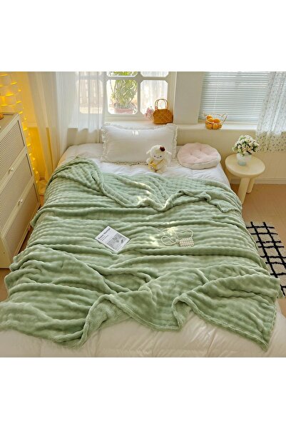 Truva Grup Pătură Pufoasă Pat Dublu 200x230 cm – Blăniță Artificială Tip Iepu...